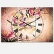 preview thumbnail 2 of 4, Designart 'Vector Purple Flowers' Cottage 3 Panels Large Wall CLock - 36 in. wide x 28 in. high - 3 panels
