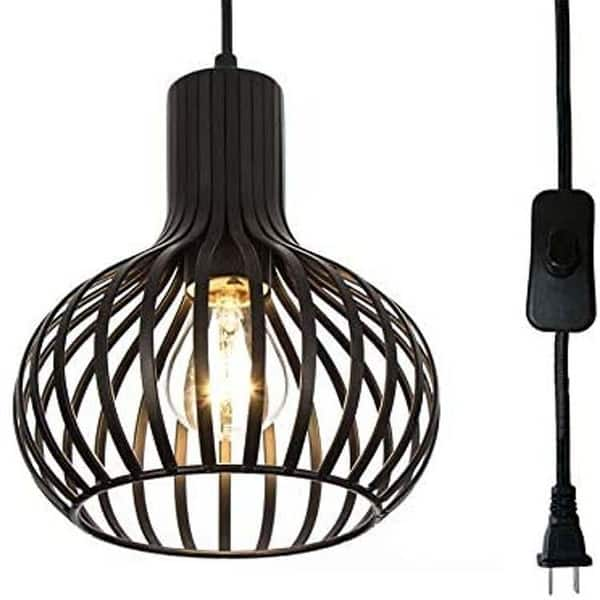 Black cage plug pendant light with On/Off Switch - On Sale - - 31716591