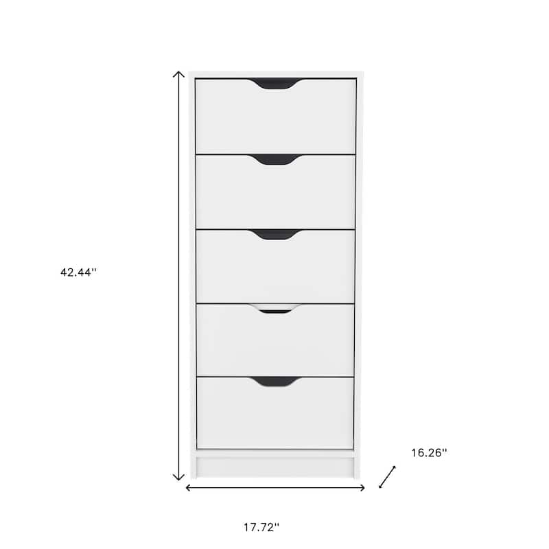 Modern 5 Drawer Chest Vertical Dresser for Bedroom Storage 18 Inch