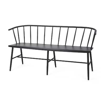Colin Matte Black Metal Accent Bench - 59.8"W x 21.7"D x 30.3"H
