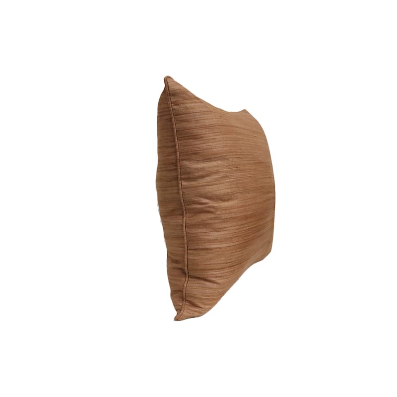 Home&Manor Raw Silk Throw Pillow 18" Light Tan