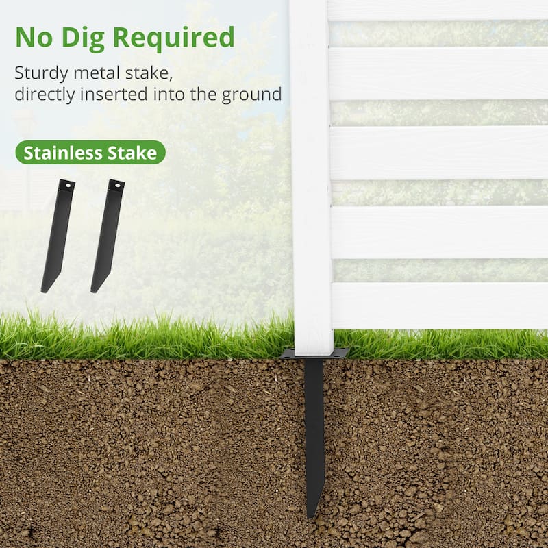 Courtyard Privacy Fence No Pit Digging Type, More Convenient For Outdoor Installation,2,4-Panel - 39.3 in. W x 35.6 in. H