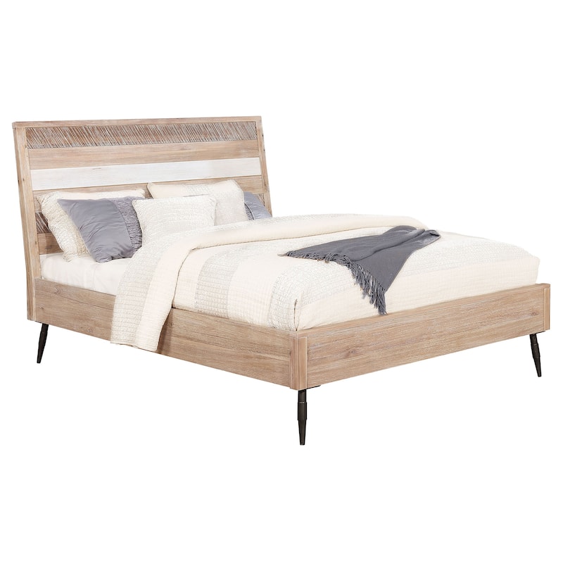 Marlow Wood Platform Bed Rough Sawn Multi