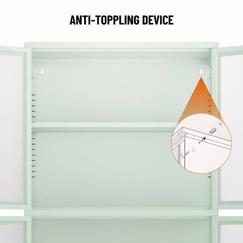 Four Glass Door Storage Cabinet