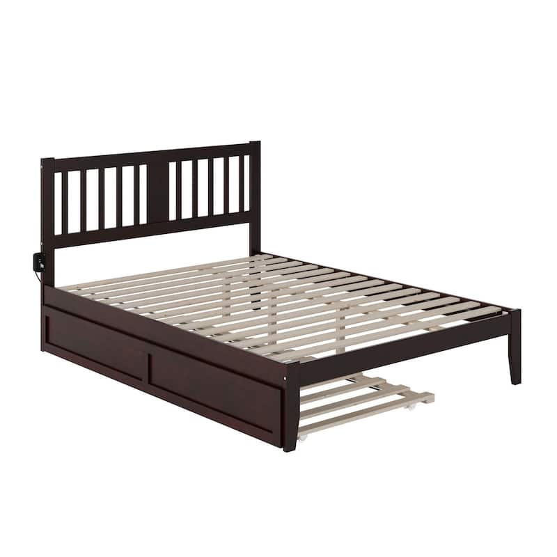 Tahoe Queen Platform Bed with Twin XL Trundle in Espresso