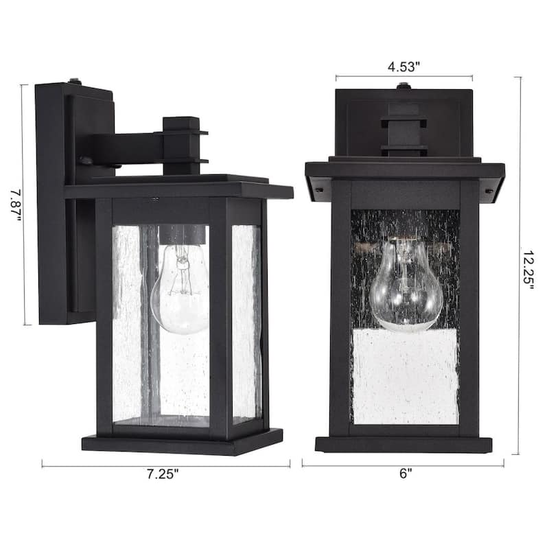 Dusk to Dawn 1 Light Outdoor Wall Lantern 12 Inch