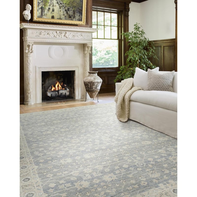 Nabela Noor Home x Livabliss Asha Traditional Area Rug - 5'3" x 7' - Sky Blue