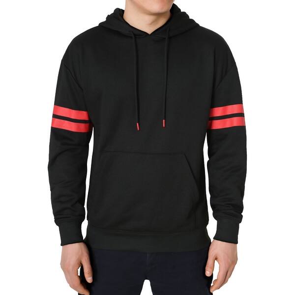 Shop Men Casual Pocket Striped Black Pullover Long Sleeve Hoodie Sweatshirt On Sale Overstock 29100488