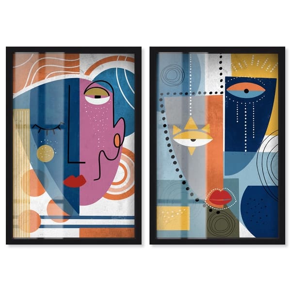 slide 2 of 43, Abstract Mask Series Living Room Set Shadowbox Print by Art Remedy Black - 10" x 15"