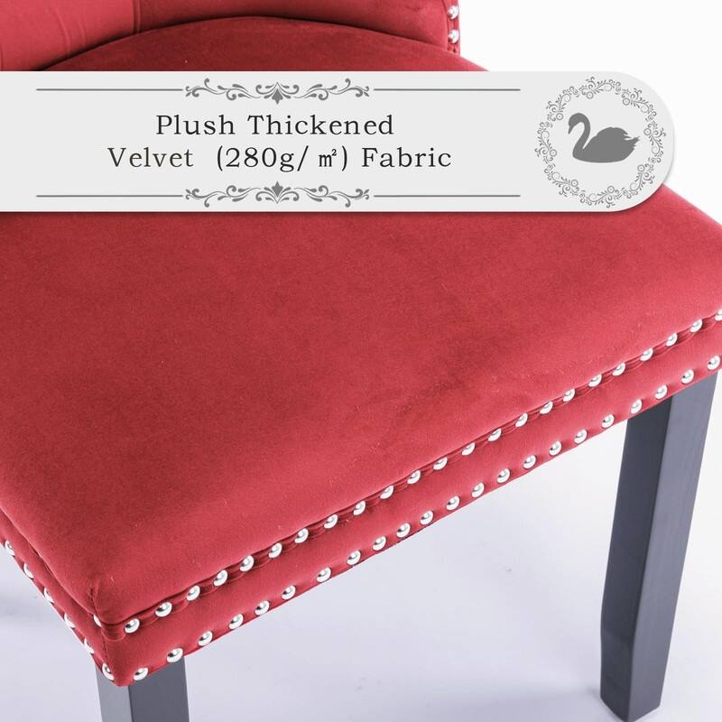 Tufted Naliheads Solid Wood Upholstered Dining Chairs Set of 6