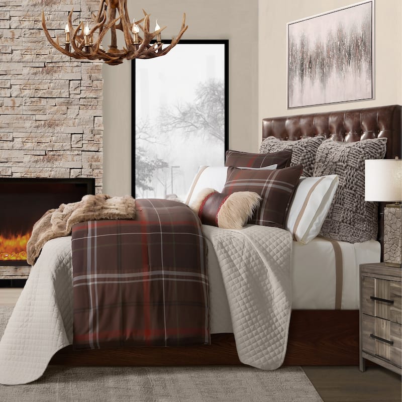 Paseo Road by HiEnd Accents Jackson Plaid Rustic Lodge Duvet Cover Set
