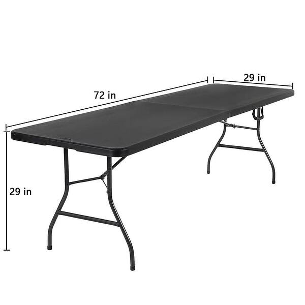6 ft Rectangular Black Plastic Folding Table Bed Bath & Beyond 36309113