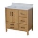 preview thumbnail 3 of 6, KitchenBathCollection California 36" Bathroom Vanity with Matte White Top