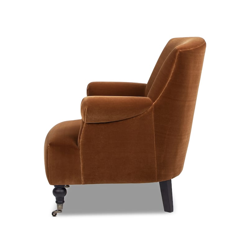 Eloise 30" Transitional Velvet Pleated Sock Arm Accent Chair