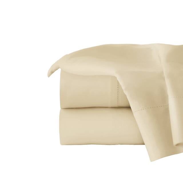 Pointehaven 410 Thread Count Cotton Oversized Bed Sheet Set - California King - Ecru