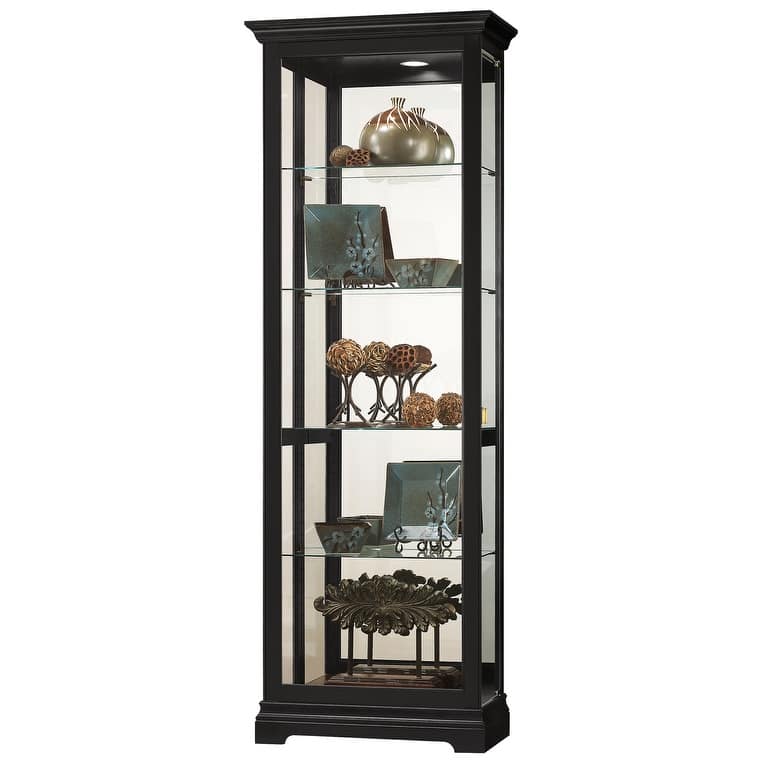 Howard Miller Brantley Transitional 5-shelf Curio Cabinet with Light - Black Satin