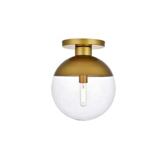 Mid-century Modern 1-light Flush Mount with Glass Orb Shade