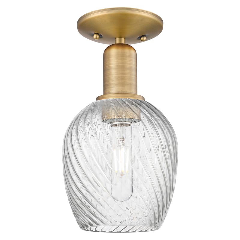 Innovations Lighting Endless Possibilities Arcadia - Salina - 1 Light 6" Semi-Flush Mount - Brushed Brass