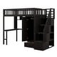 preview thumbnail 4 of 7, Twin Loft Bed with Stairs, Storage, Bookshelf, Desk & Wardrobe