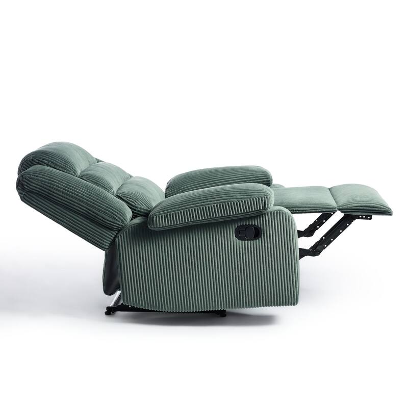Classic Corduroy Upholstered Push Back Manual Recliner Chair(Set of 2)