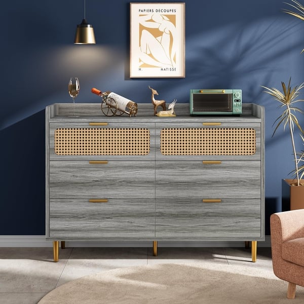 6 Drawer Rattan Dresser, Narrow Wicker Chest of Drawer with Railed Edge - On Sale - Bed Bath & Beyond - 42337879 6 Drawer Rattan Dresser, Narrow Wicker Chest of Drawer with Railed Edge - On Sale - Bed Bath & Beyond - 42337879