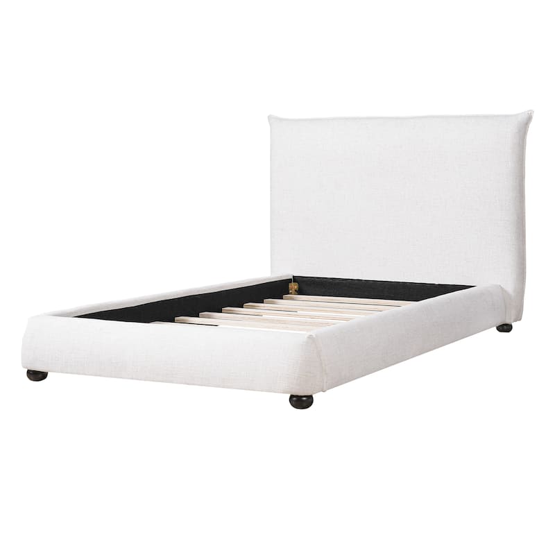 Christopher Knight Home - Naomi Modern Linen Upholstered King Platform Bed with Pillow-Back Headboard