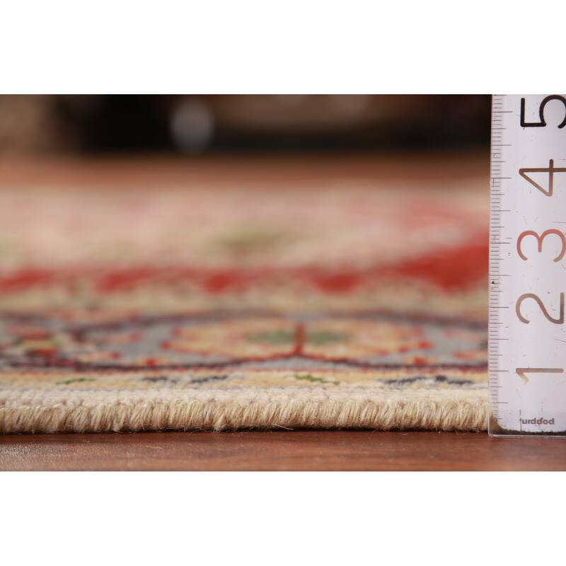 Hand Knotted Oriental 100% Wool Carpet Traditional Geometric Red Viss Area Rug - 9' 0'' X 6' 0''