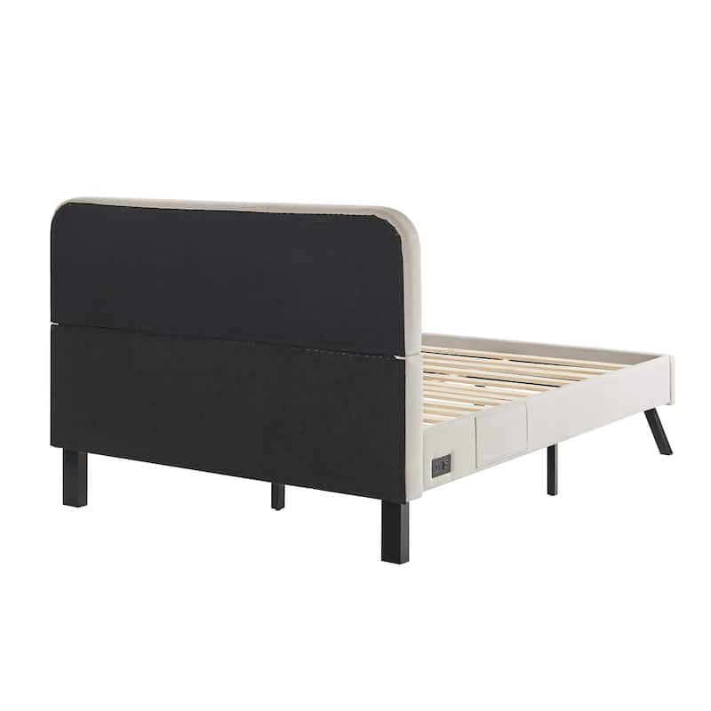 Studio Living Ashton Full Upholstered Bed in Velvet Fabric