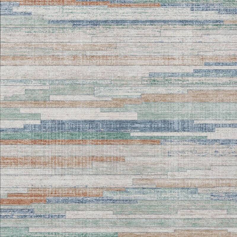 HomeRoots Striped Transitional Rectangle Outdoor Rug