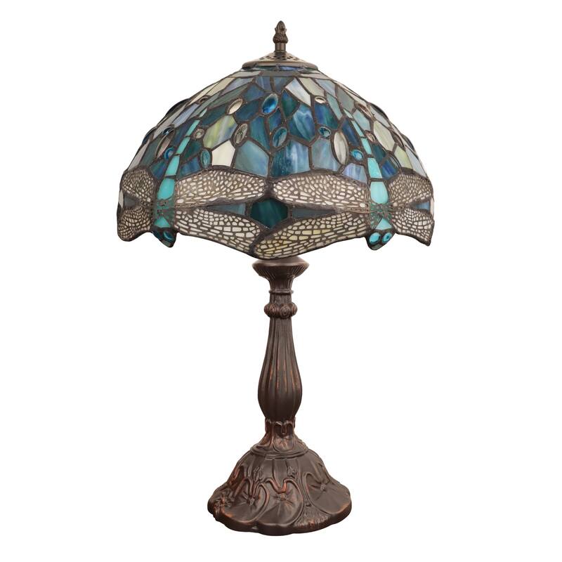 Tiffany-Style 1-Light Dragonfly Table Lamp 12" Shade