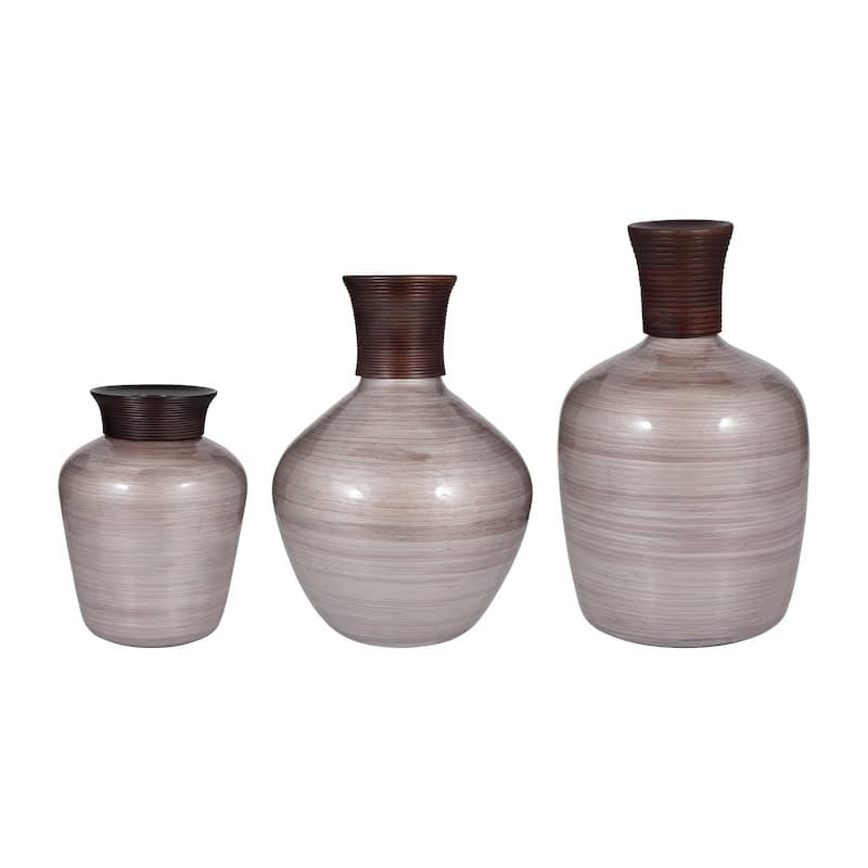 Sagebrook Home Blush Glass Swirled Round Vase