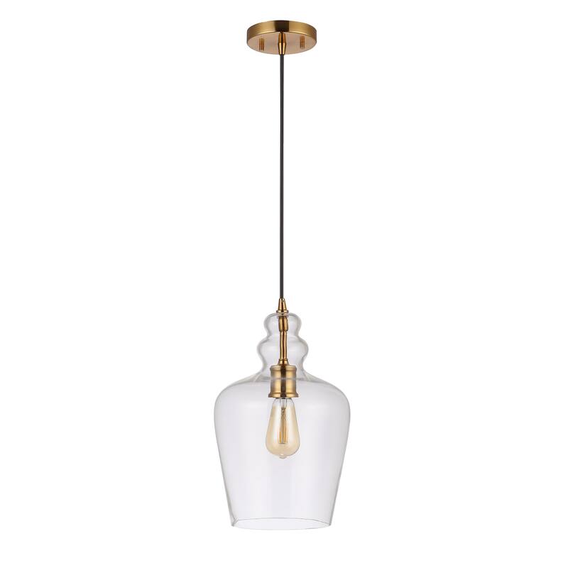 SAFAVIEH Lighting Reka Glass Led Adjustable Pendant - 9" W x 9" L x 17-89" H - 9Wx9Dx89H