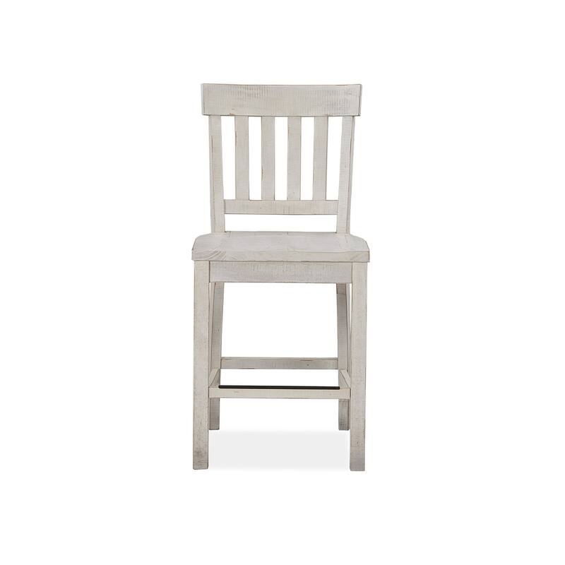 Magnussen Home Bronwyn Alabaster And Toasted Nutmeg Counter Chair Two Pack - 19''W x 21''D x 40''H