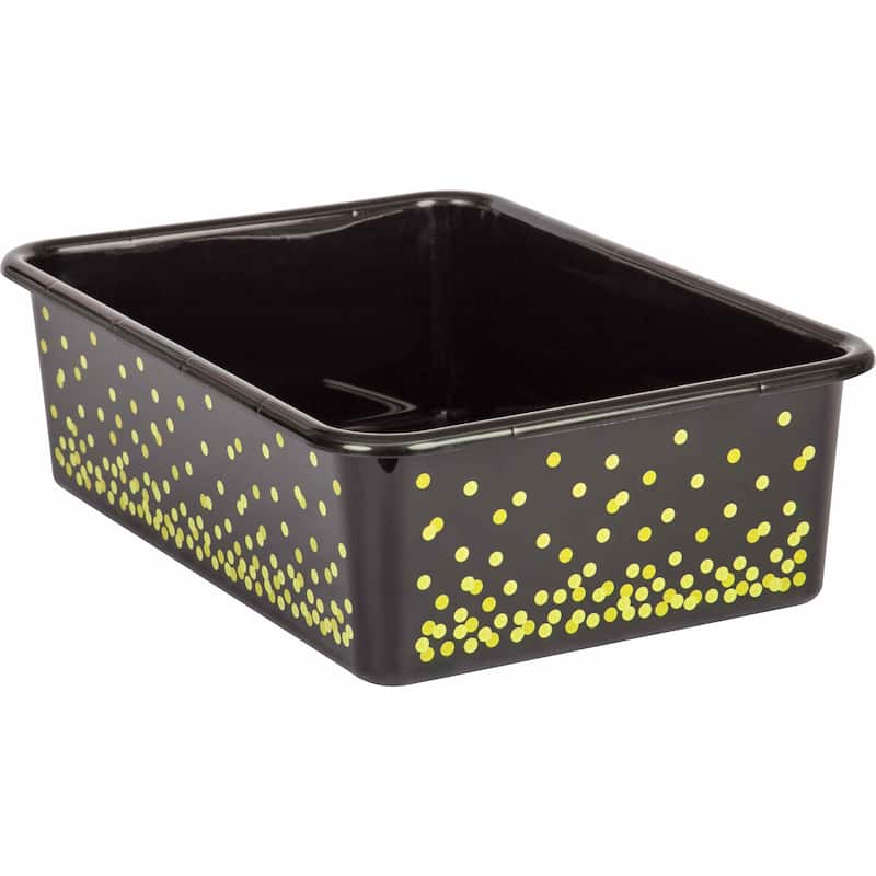 Teacher Created Resources Black Confetti Large Plastic Storage Bin, Pack of 3