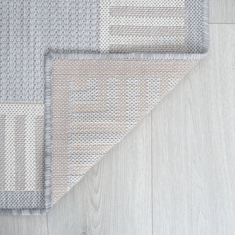 Exo Coastal Striped Border Indoor/ Outdoor Area Rug