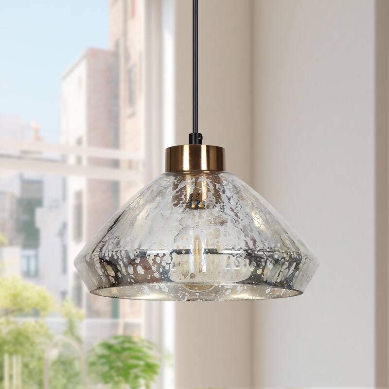 Flyn Modern 1-Light Textured Glass Pendant Light for Kitchen Island