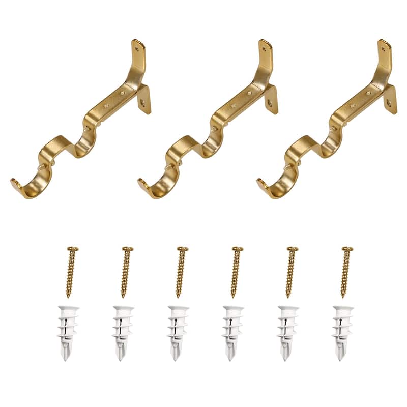 Double Curtain Rod Brackets 1" & 3/4" | 3-Pack
