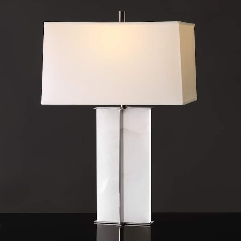 SAFAVIEH Couture Metha 31" Marble Table Lamp - 20" W x 11" D x 31" H - 20Wx11Dx31H - Black/White