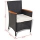 vidaXL Acacia Wood Outdoor Dining Set 5 Pieces Poly Rattan Wicker Table Chair - Thumbnail 6