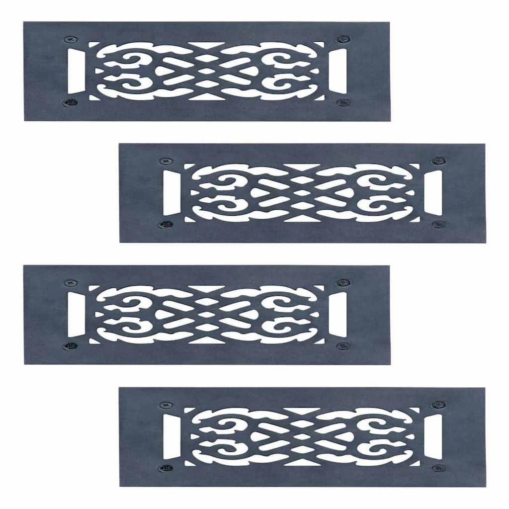 Black Cast Aluminum Air Ventilation Grille Walkable Floor Register Luxurious 10" x 5.5" Pack of 4 Renovators Supply
