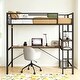 preview thumbnail 1 of 7, Twin Size Loft Bed with L Shaped Desk and Shelves,Charging Station