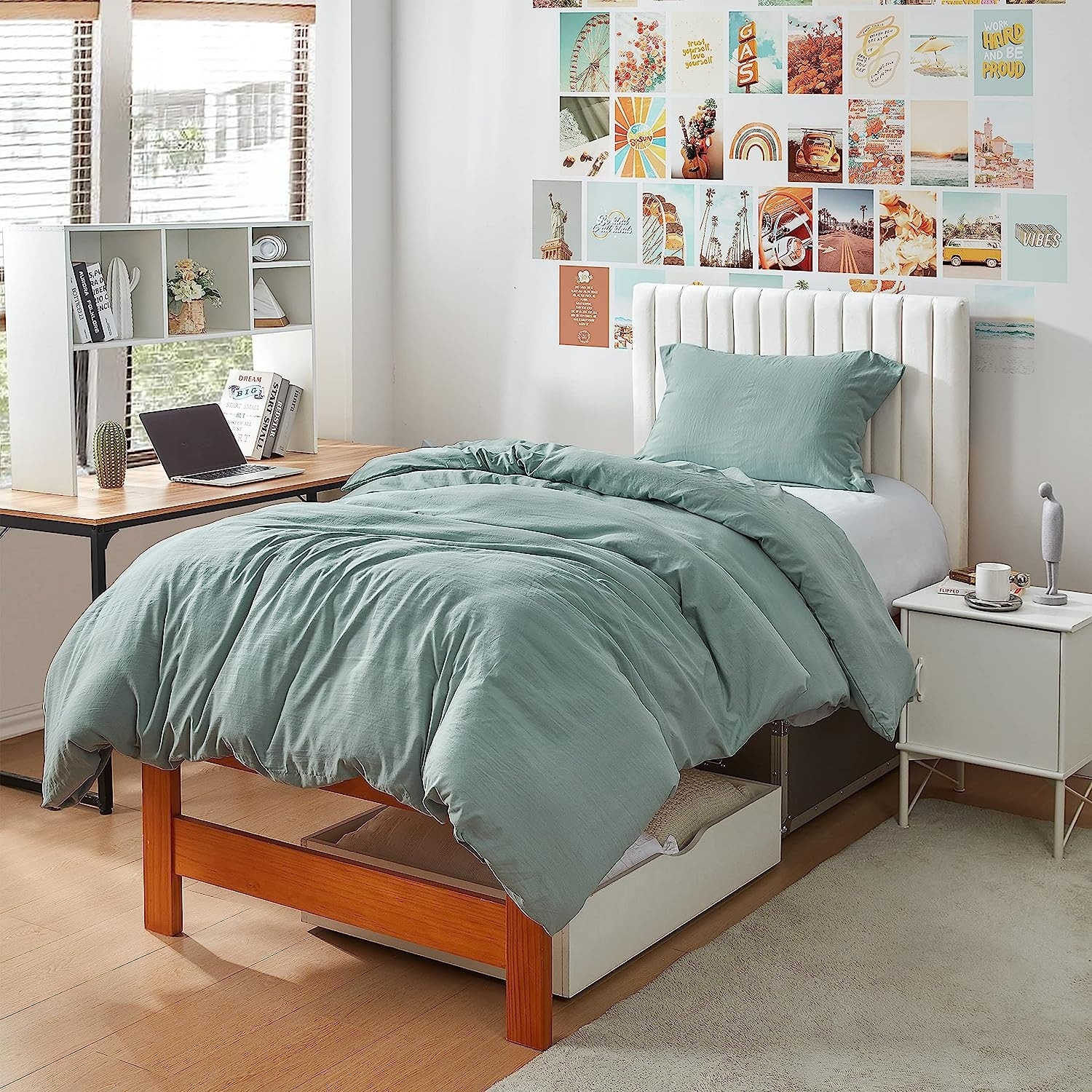 Natural Loft Oversized Comforter Set - Iceberg Green