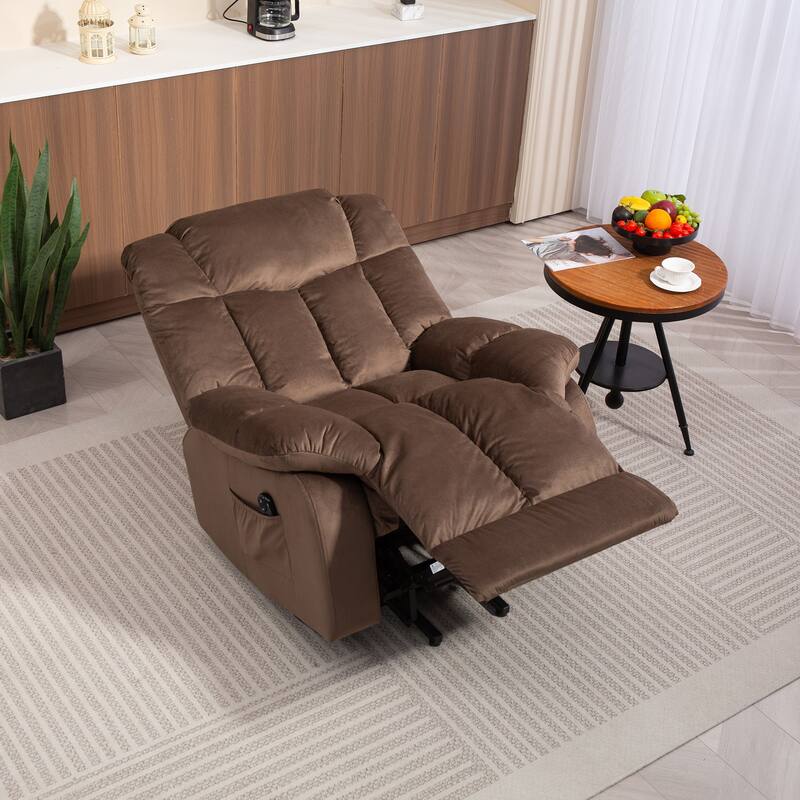 Power Lift Recliner Chair for Elderly，Heavy Duty Recliner w/Safety Motion Mechanism and Comfortable Upholstery - coffee