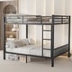 preview thumbnail 4 of 10, Queen Over Queen Metal Bunk Bed with Ladder and Slats Support for Adults Teens