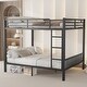 preview thumbnail 4 of 10, Space-Saving Metal Bunk Bed Design Queen Over Queen Bunk Beds Comes With 4-Step Ladders