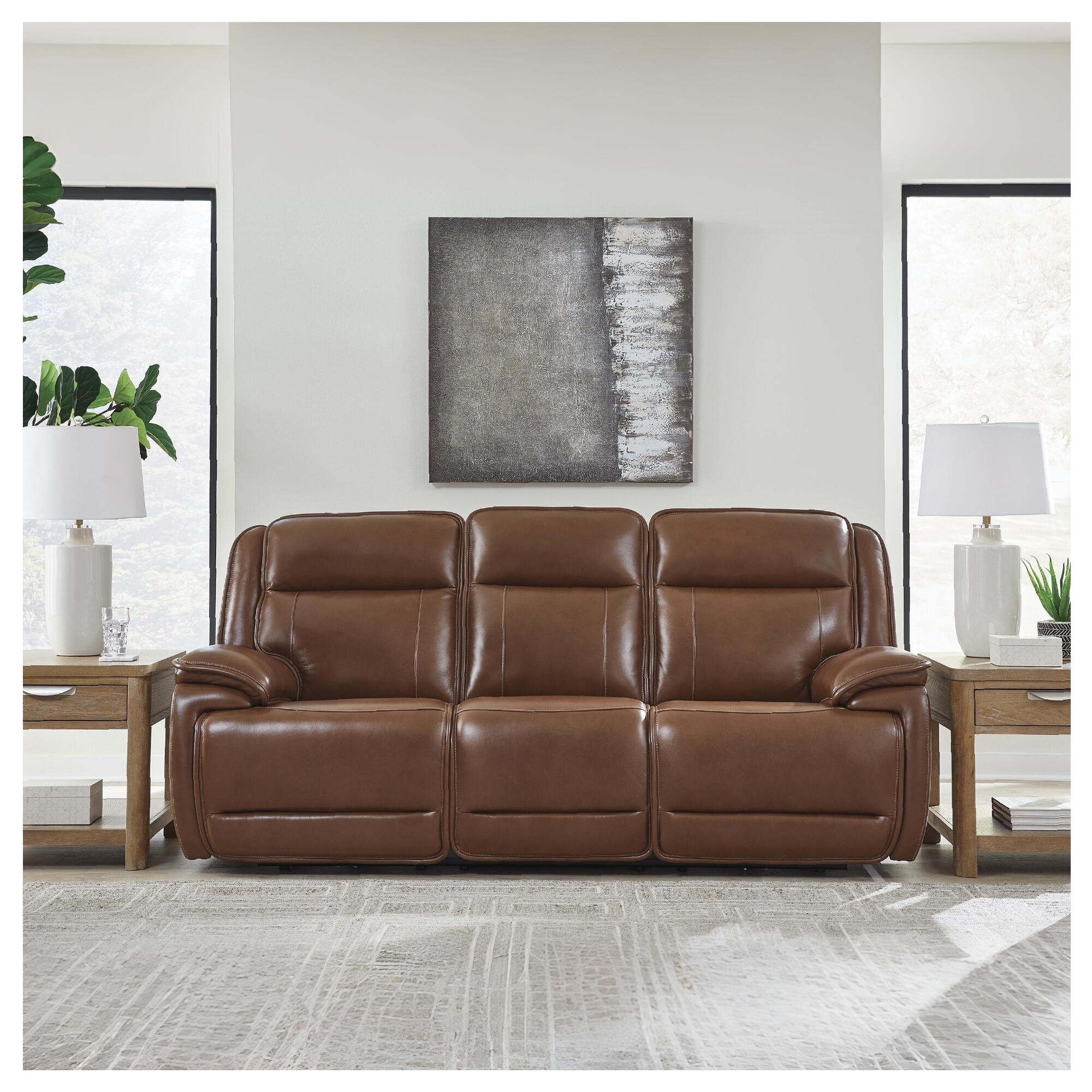 Signature Design by Ashley Healy Pier Brown Power Reclining Sofa - 89.25" W x 40" D x 42.25" H