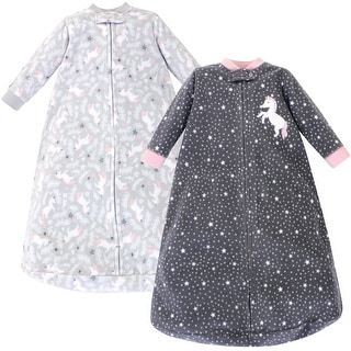 Hudson Baby Infant Girl Long-Sleeve Fleece Sleeping Bag, Whimsical Unicorn, 0-9 Months - Whimsical Unicorn - 0-9 Months