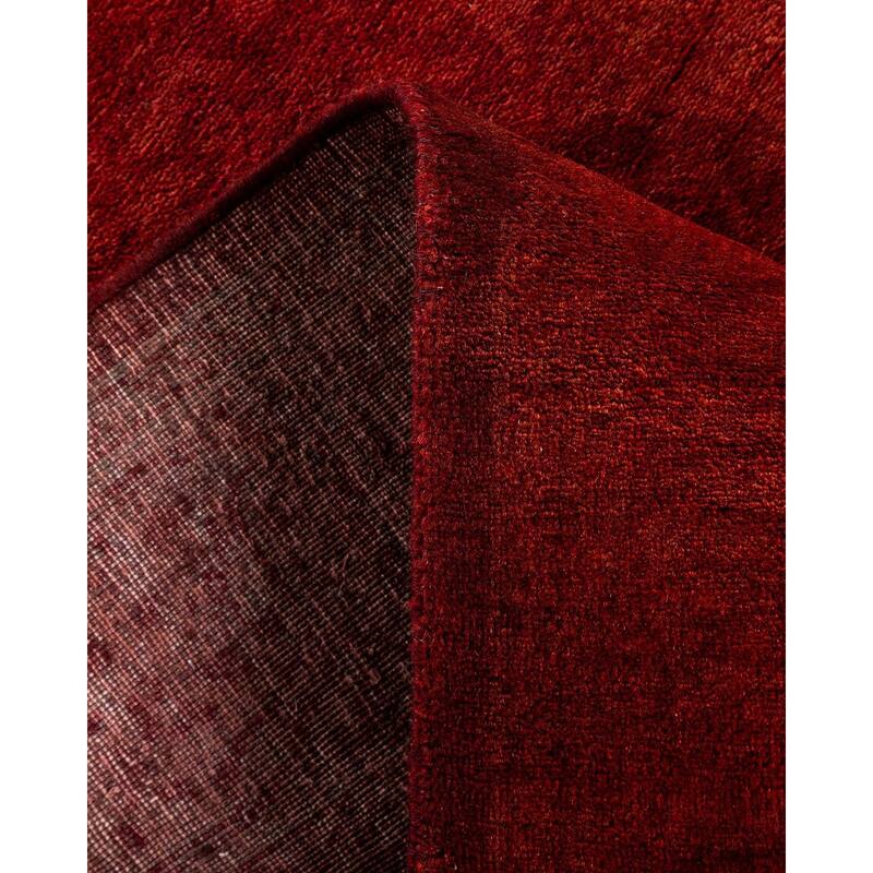 Overton Hand Knotted Wool Vintage Inspired Modern Contemporary Overdyed Orange Runner Rug - 2' 9" x 23' 10"