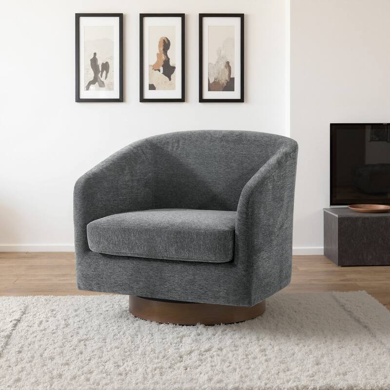 Modern 360°Swivel Barrel Chair