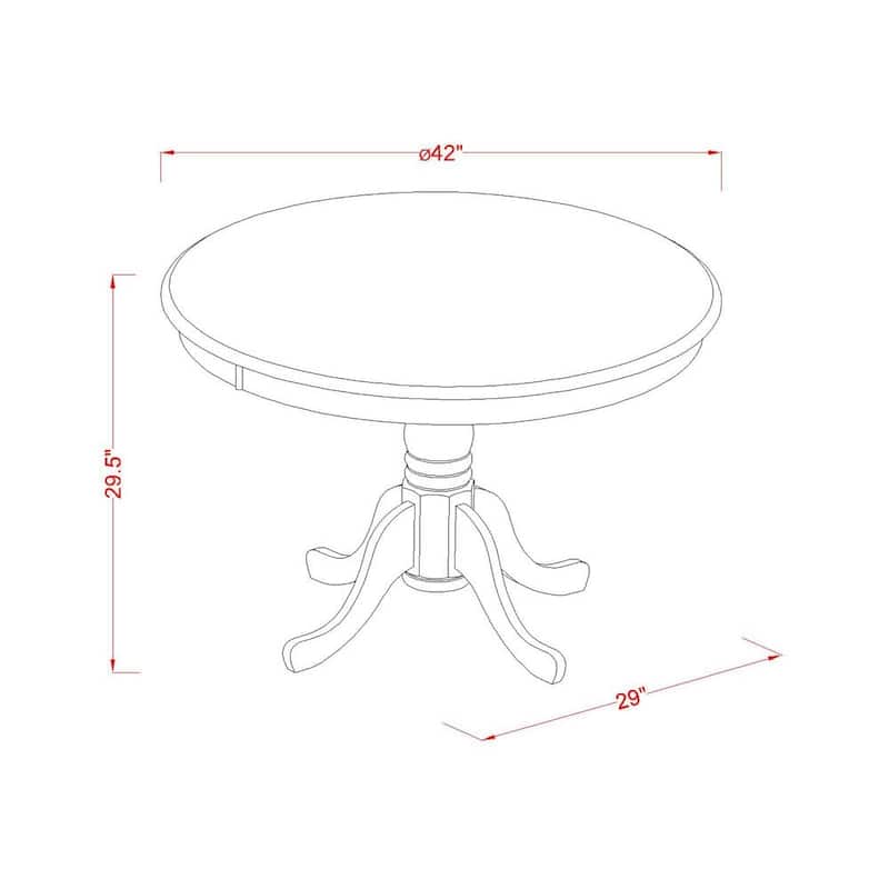 East West Furniture Dinette Set Consists of a Round Kitchen Table and Chairs, Linen White (Pieces Options)